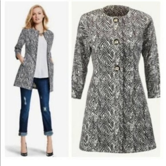 Cabi 3034 Zigzag Print Ponte Black White Jacket Size Medium - Picture 1 of 5